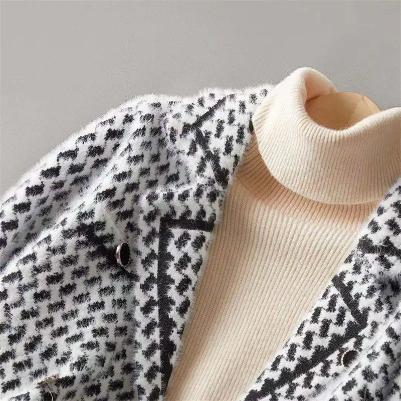 Duttini | Houndstooth Knit Jacket