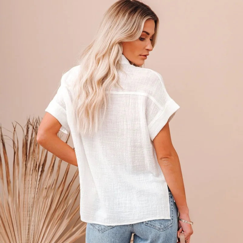 Duttini | Blouse for Women in Lightweight Fabric, Regular Fit, White