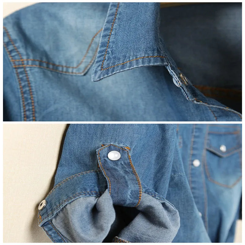Duttini | Denim Crop Top for Women in Light Blue