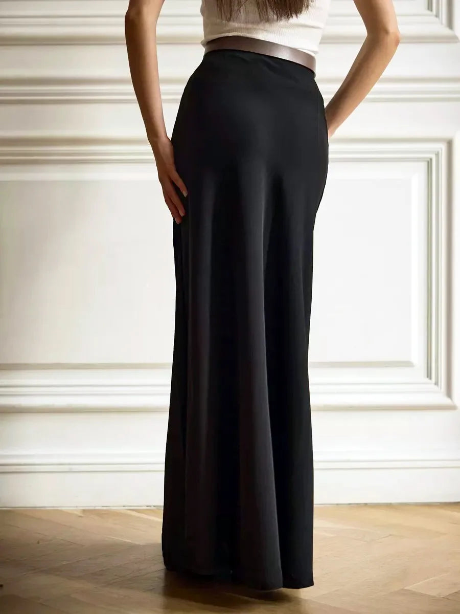 Duttini | Satin Fishtail Maxi Skirt for Women