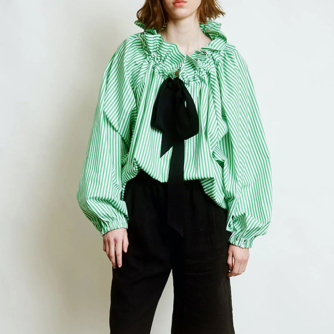 Duttini | Puffed Cotton Blouse for Women in White