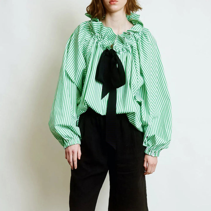 Duttini | Puffed Cotton Blouse for Women in White