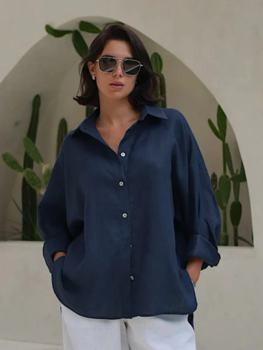 Duttini | Cotton Relaxed Shirt for Women in Capri Color