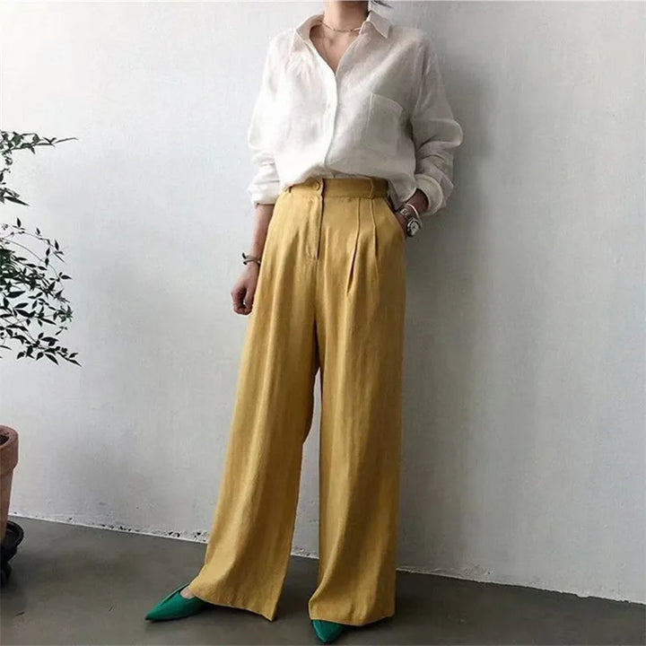 Duttini | Soft Linen Open Collar Shirt