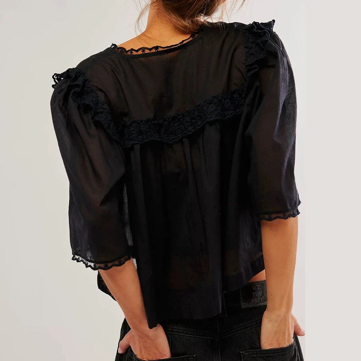 Duttini | Ruffle Blouse for Women in Lightweight Fabric