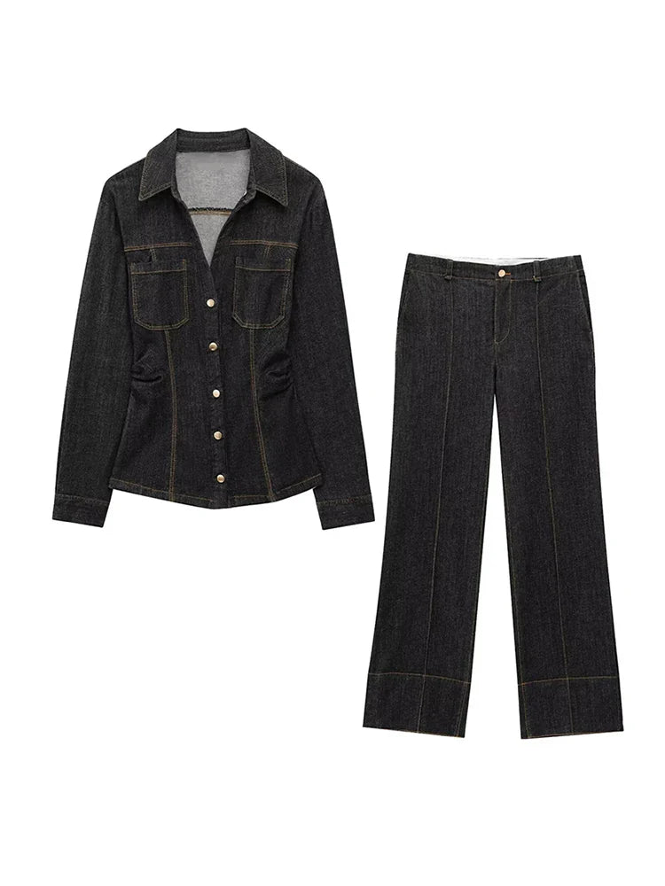 Duttini | Button Denim Set