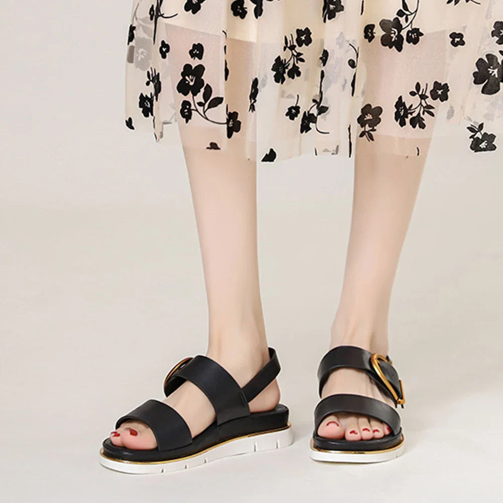 Duttini | Gold-Buckle Strap Sandals