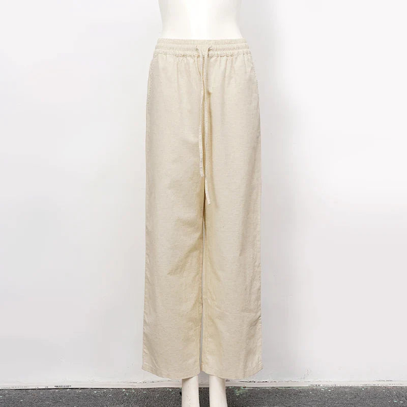 Duttini | Linen Lounge Pant for Women in Drawstring Fit