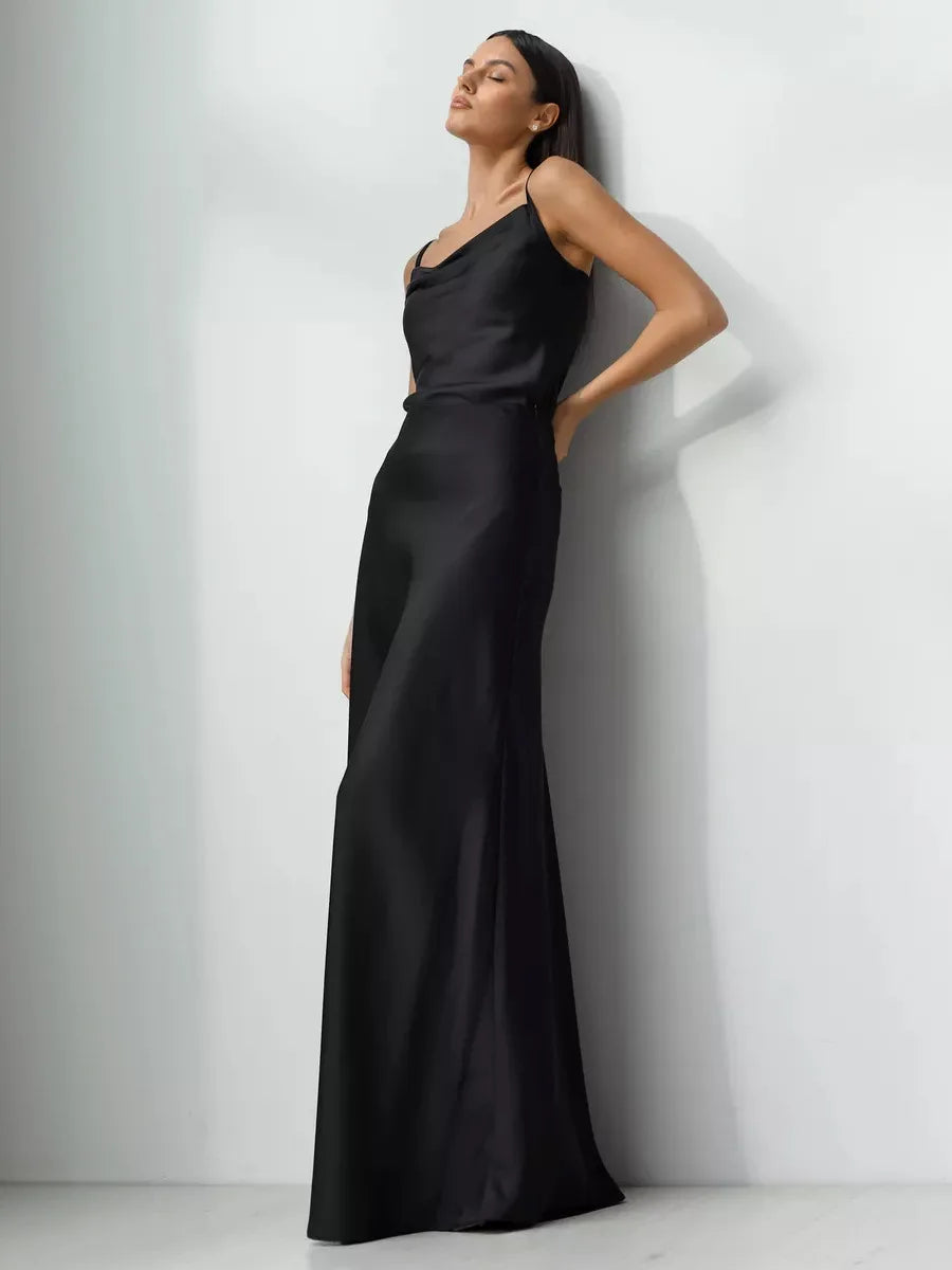 Duttini | Satin Fishtail Maxi Skirt for Women