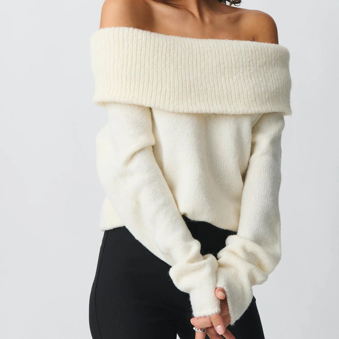 Duttini | Knit Top for Women in Soft Fabric, Relaxed Fit, Ivory