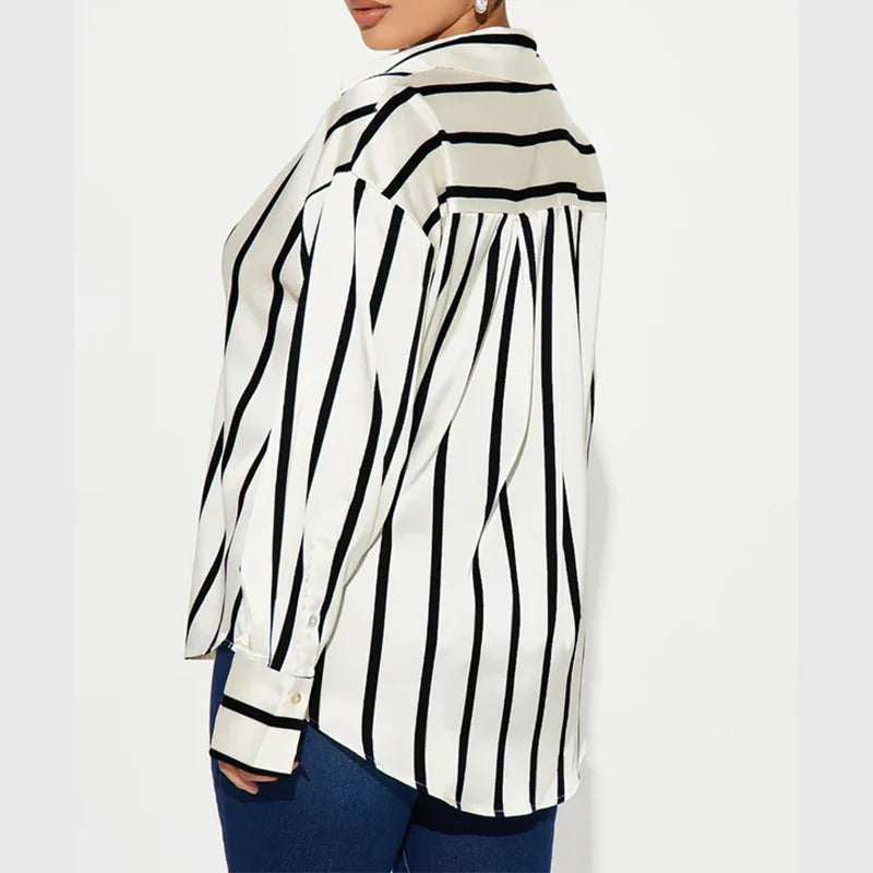 Duttini | Satin Stripe Shirt for Women