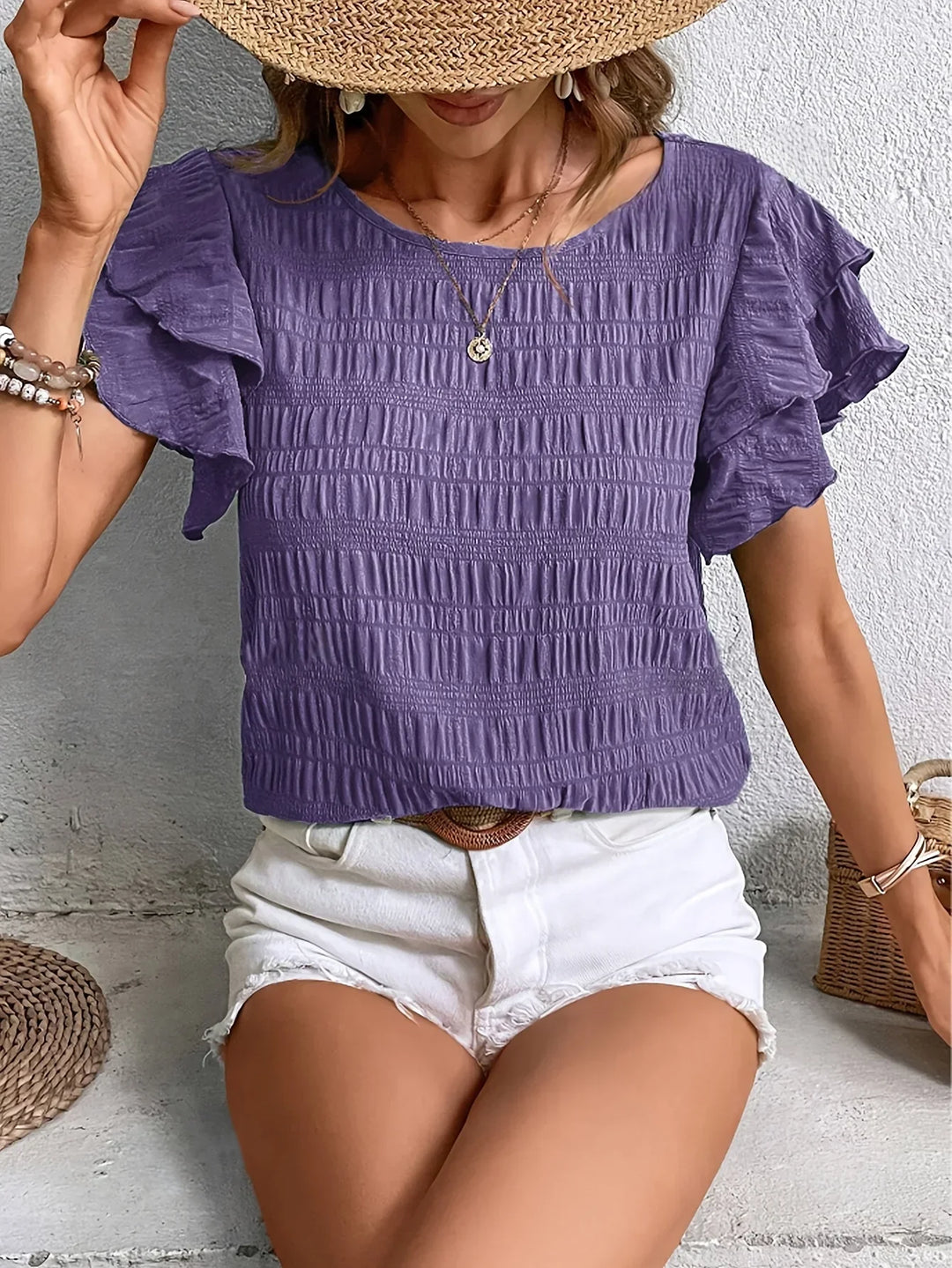 Duttini | Feminine Light & Breezy Blouse With Fun Ruffles