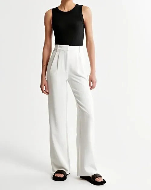 Duttini | Tailored Wide-Leg Trousers for Women in Black