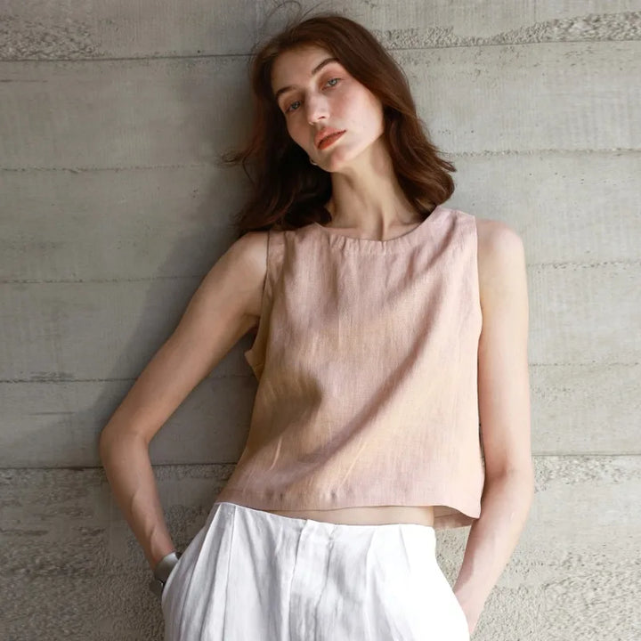 Duttini | Reversible Linen Crop Top for Women