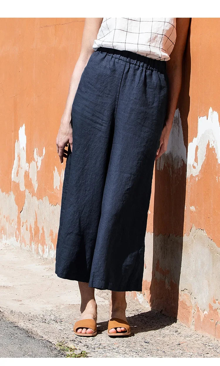Duttini | Wide Leg Linen Pant for Women in Natural
