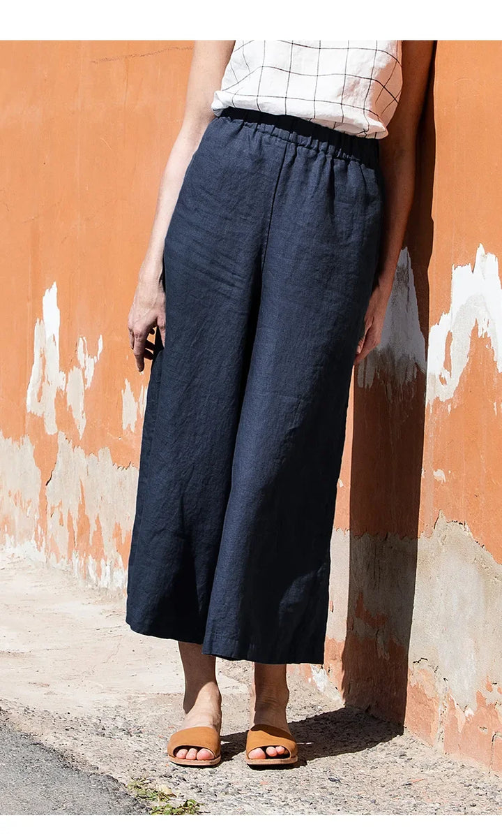Duttini | Wide Leg Linen Pant for Women in Natural