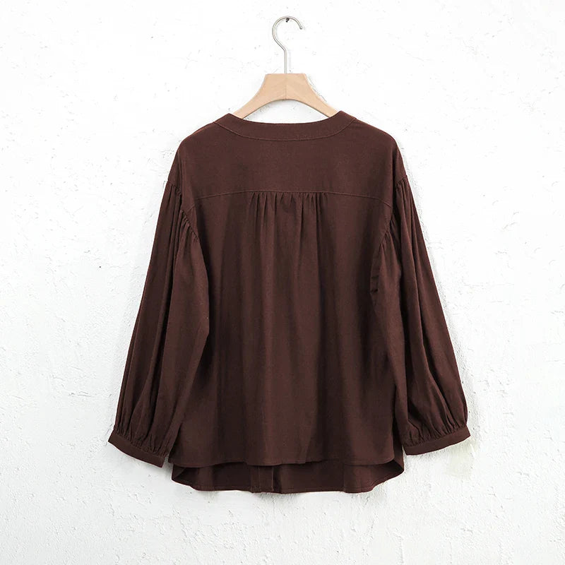 Duttini | Gathered Lantern Sleeve Blouse