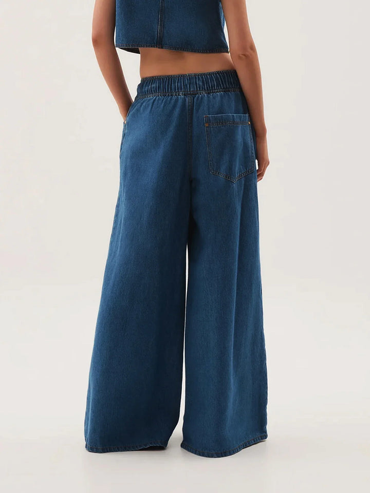 Duttini | Wide-Leg Jean for Women in Denim Blue