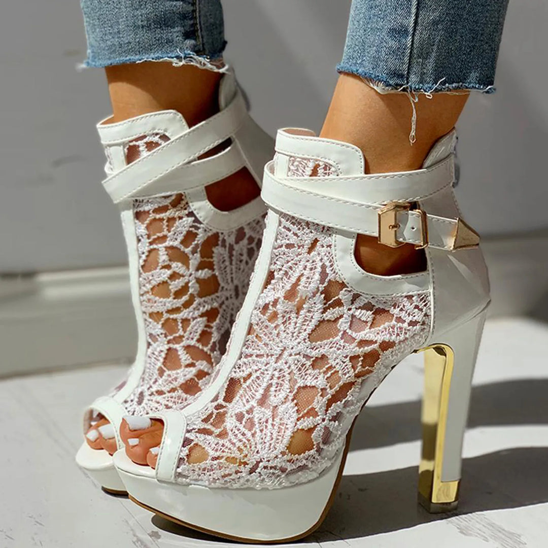 Duttini | Lace Mesh Heels