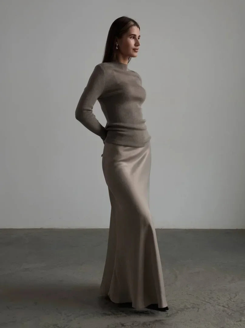 Duttini | Satin Fishtail Maxi Skirt for Women