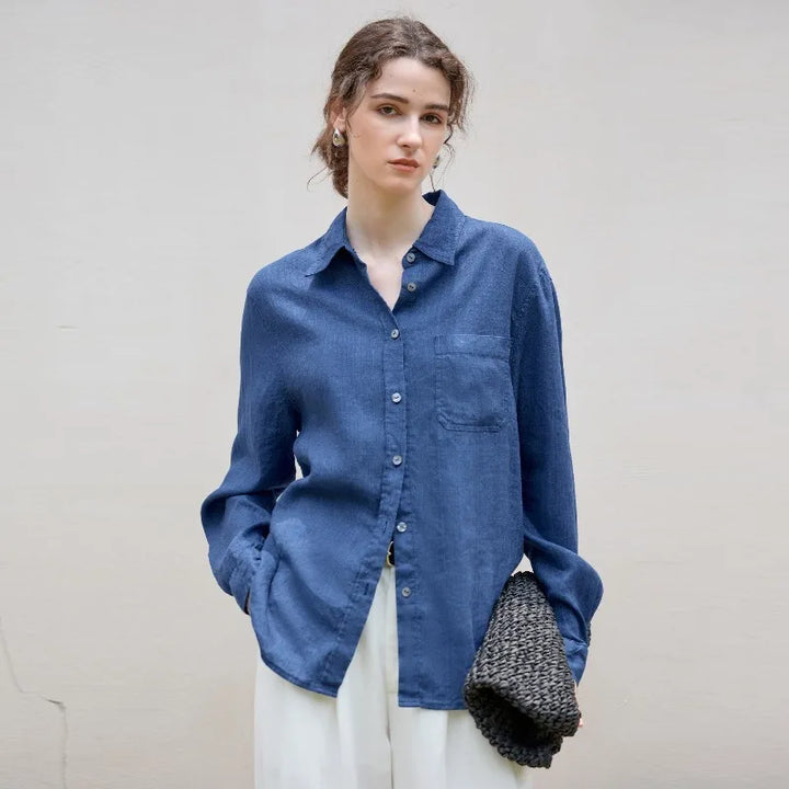Duttini | Linen Everyday Shirt for Men in Indigo