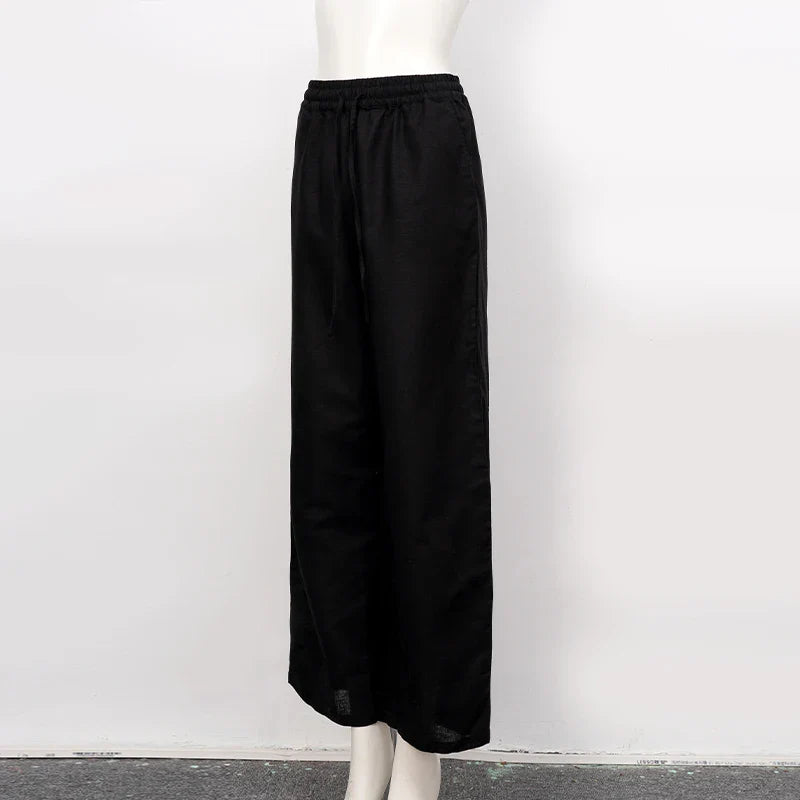 Duttini | Linen Lounge Pant for Women in Drawstring Fit