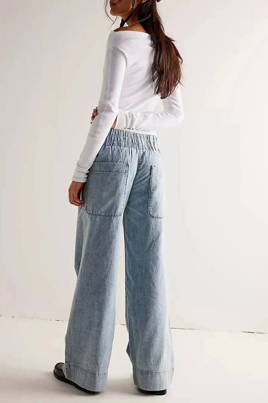 Duttini | Wide-Leg Denim Jeans for Women in Blue
