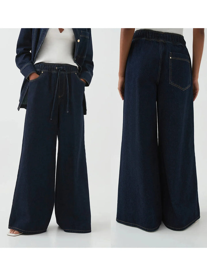 Duttini | Wide-Leg Jean for Women in Denim Blue
