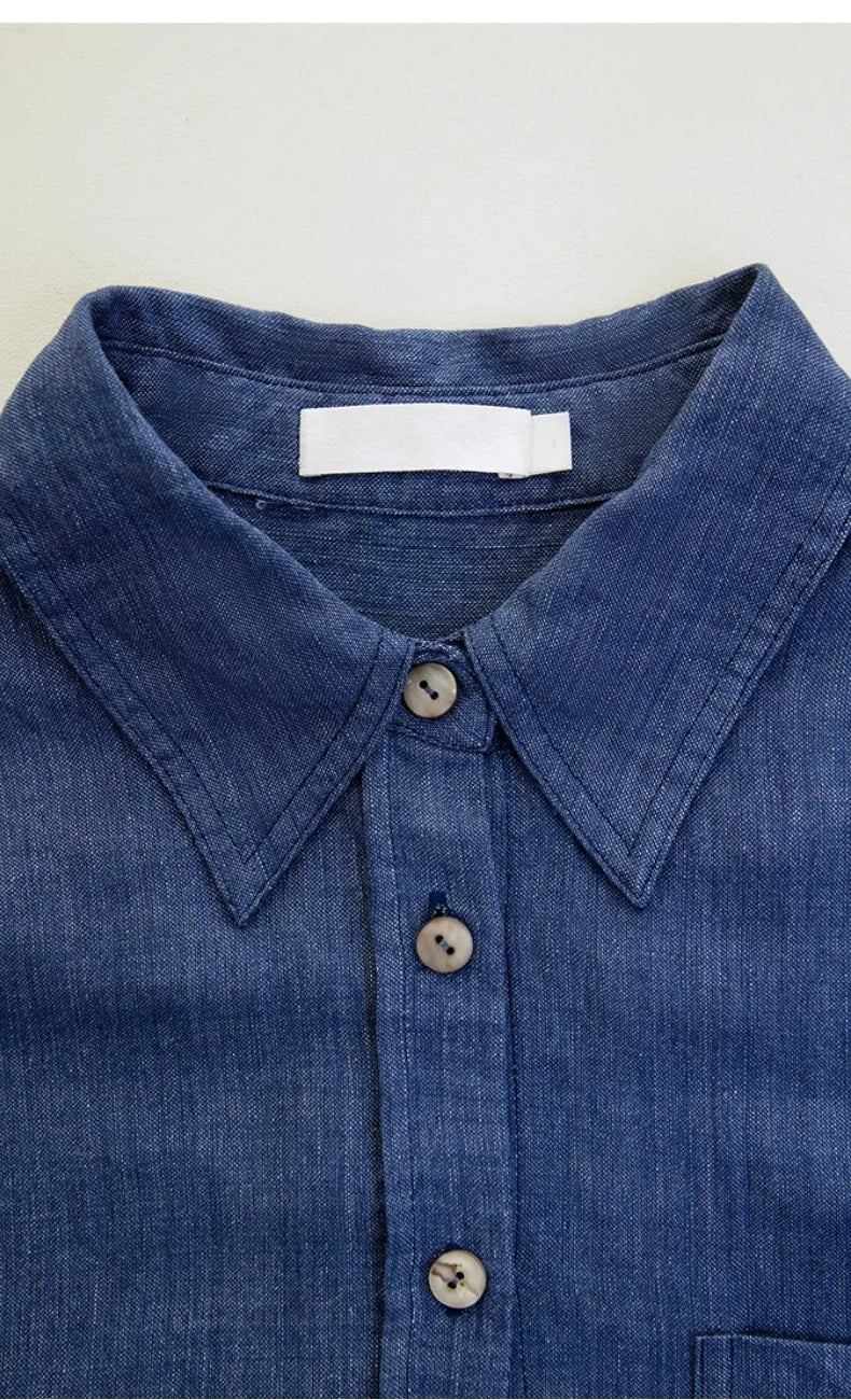 Duttini | Linen Shirt for Men in Classic Fit, White
