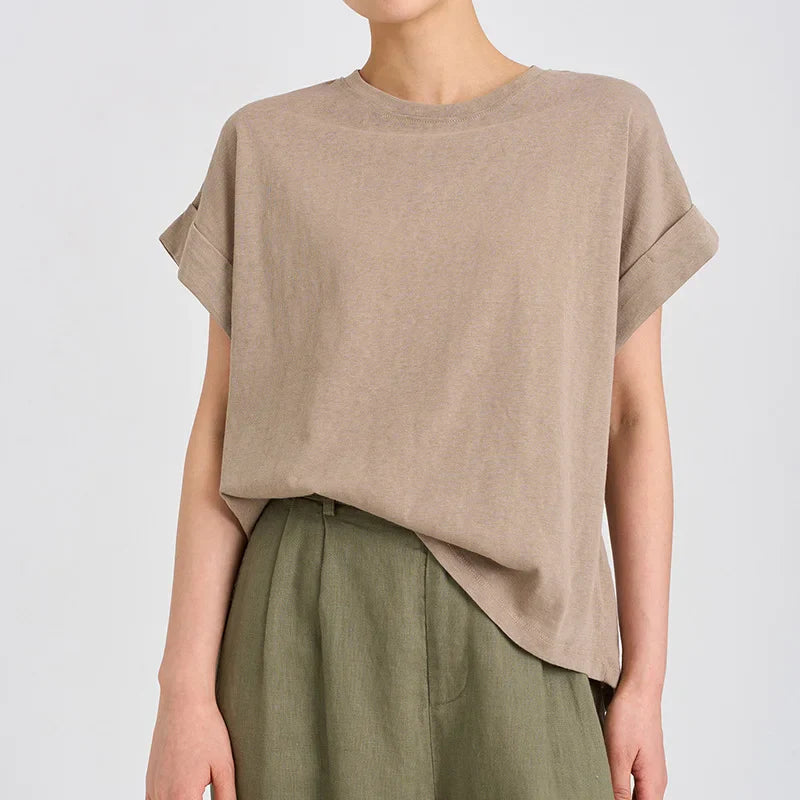 Duttini | Oversized Tee for Women in Cotton Blend, White