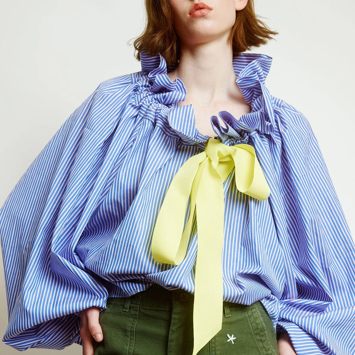 Duttini | Puffed Cotton Blouse for Women in White