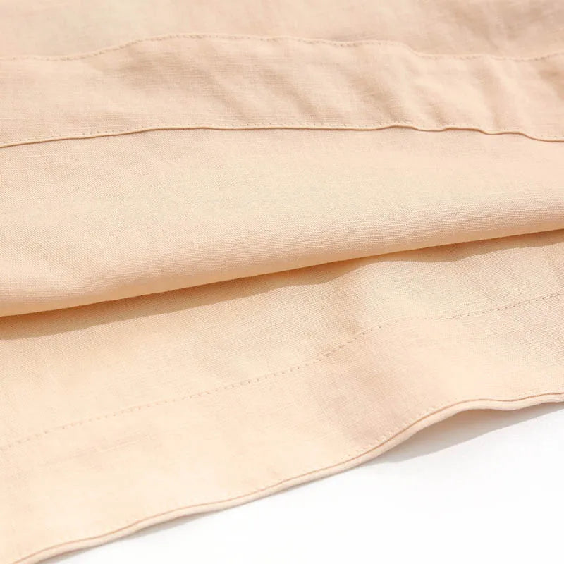 Duttini | Square Neck Linen Crop Tank