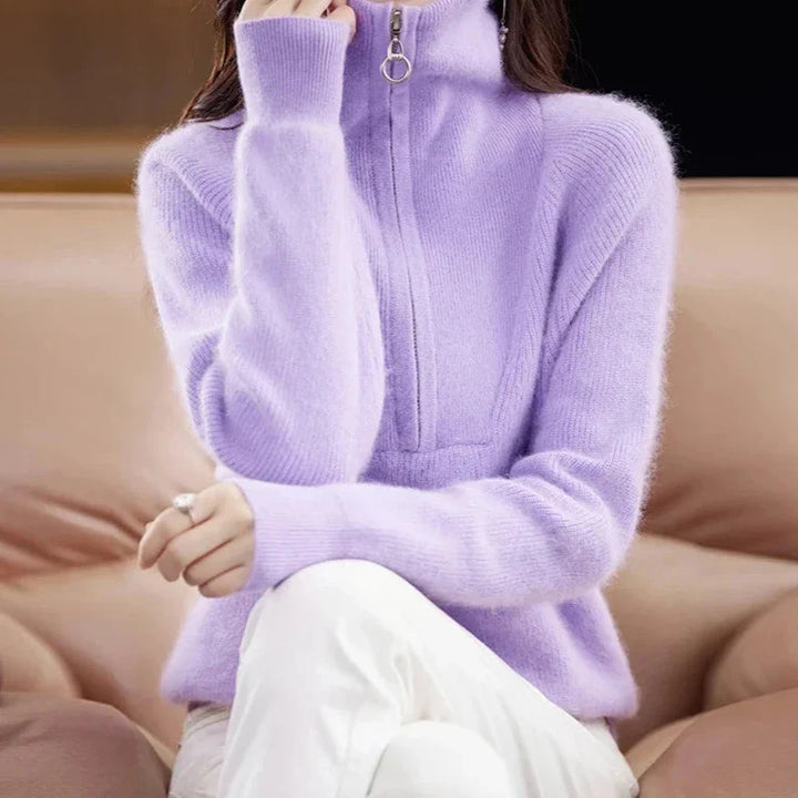 Duttini | Half-Zip Mink Wool Sweater