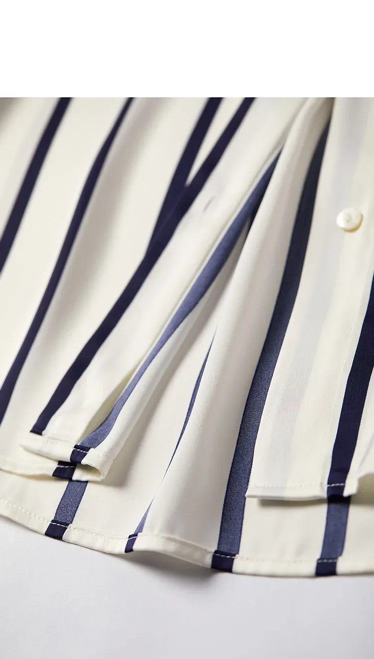 Duttini | Stripe Satin Blouse for Women