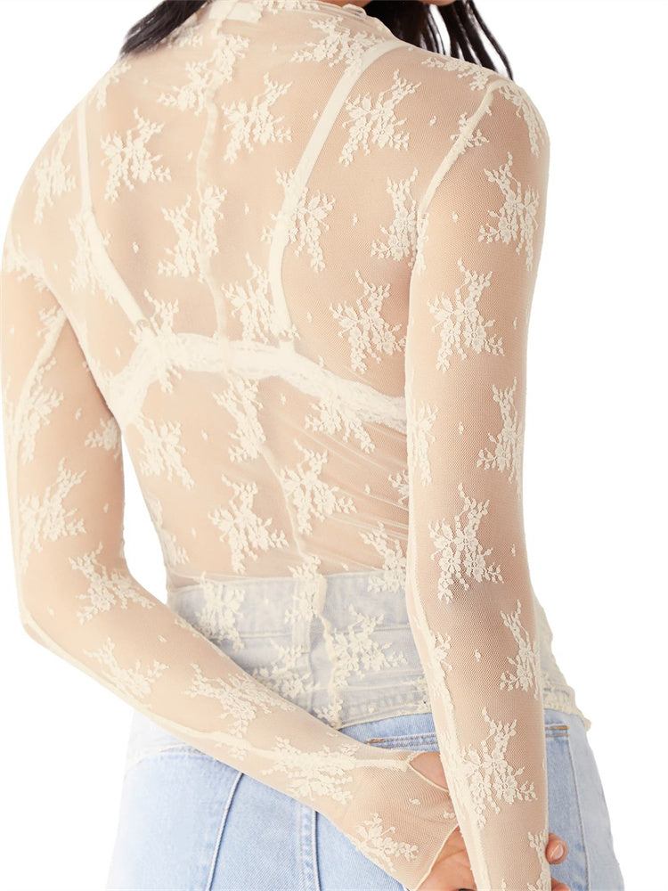 Duttini | Lace Transparent Top for Women