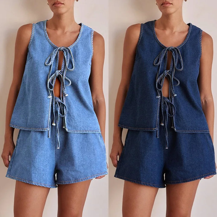 Duttini | Denim Tie Set
