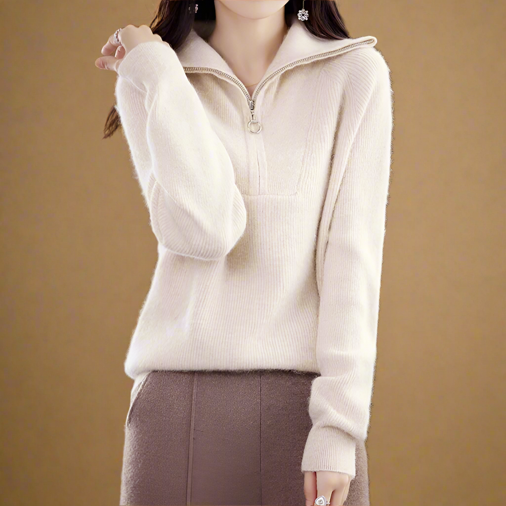 Duttini | Half-Zip Mink Wool Sweater