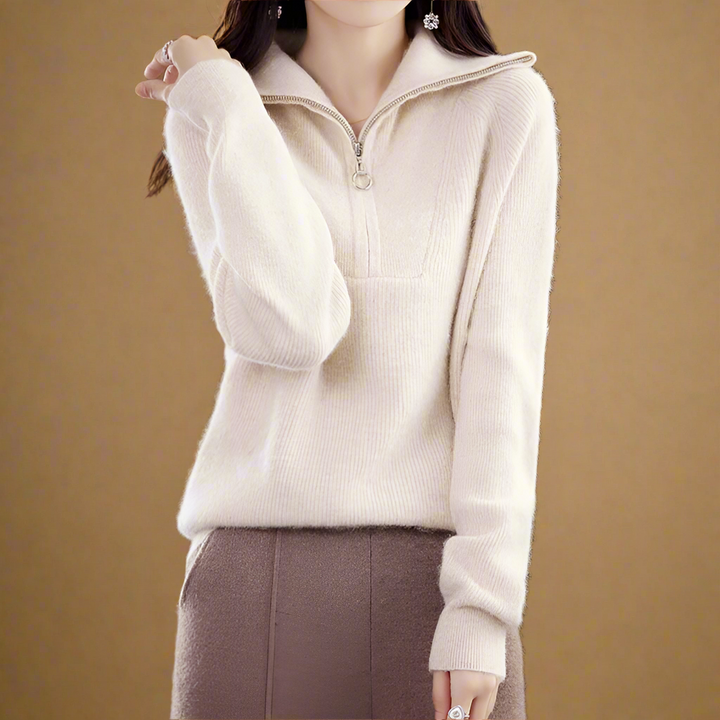 Duttini | Half-Zip Mink Wool Sweater