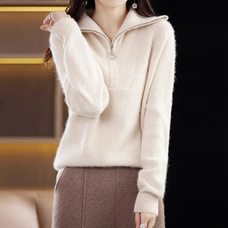 Duttini | Half-Zip Mink Wool Sweater