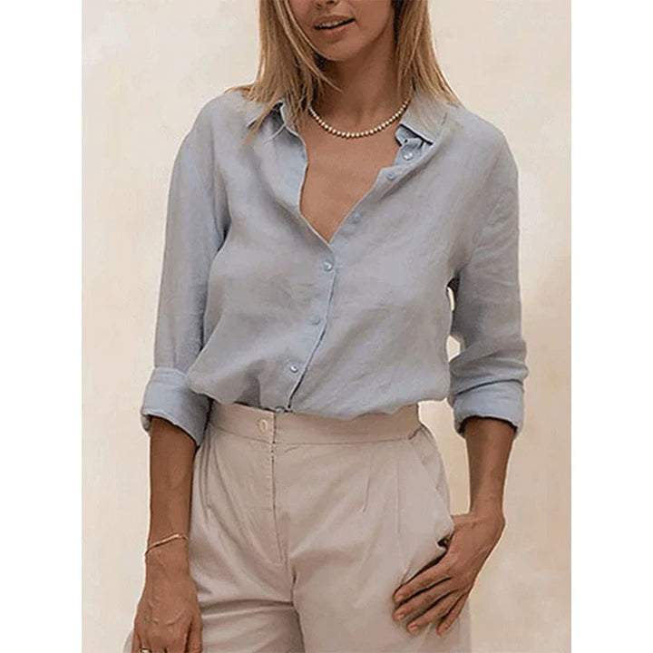Duttini | Linen Blouse for Women in White