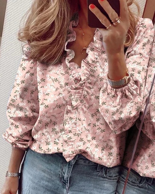 Duttini | Feminine Blouse With Playful Ruffles with a Timeless Finish