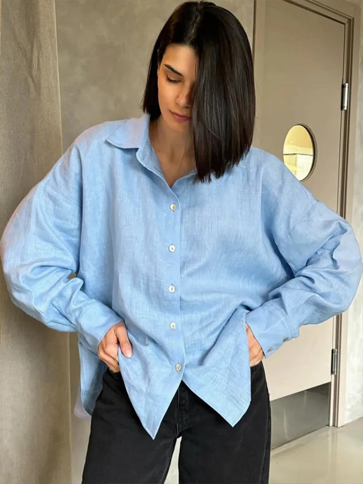 Duttini | Cotton Relaxed Shirt for Women in Capri Color