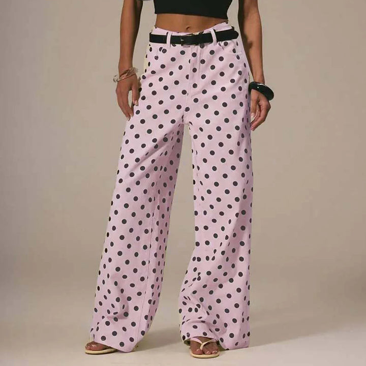 Duttini | Wide-Leg Trouser for Women in Polka Dot Print