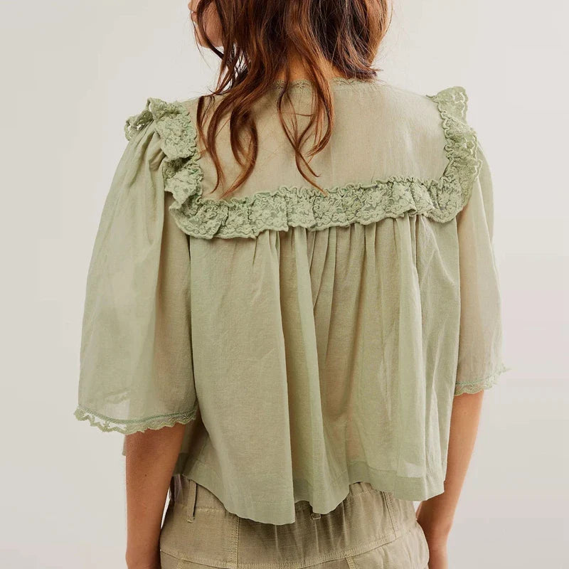 Duttini | Ruffle Blouse for Women in Lightweight Fabric