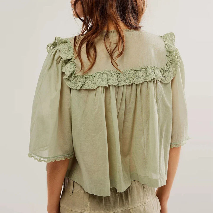 Duttini | Ruffle Blouse for Women in Lightweight Fabric