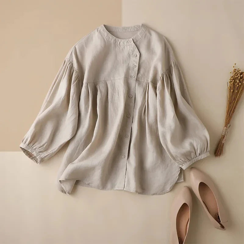 Duttini | Gathered Lantern Sleeve Blouse