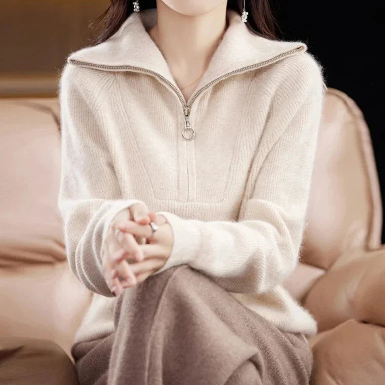 Duttini | Half-Zip Mink Wool Sweater