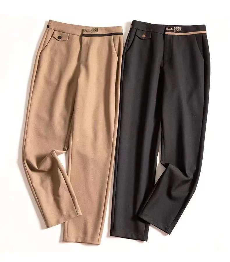 Duttini | Straight-Leg Trousers for Women in Black, Tailored Fit