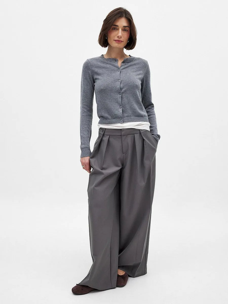 Duttini | Knit Button Cardigan for Women in Soft Fabric, Relaxed Fit, Cream Color