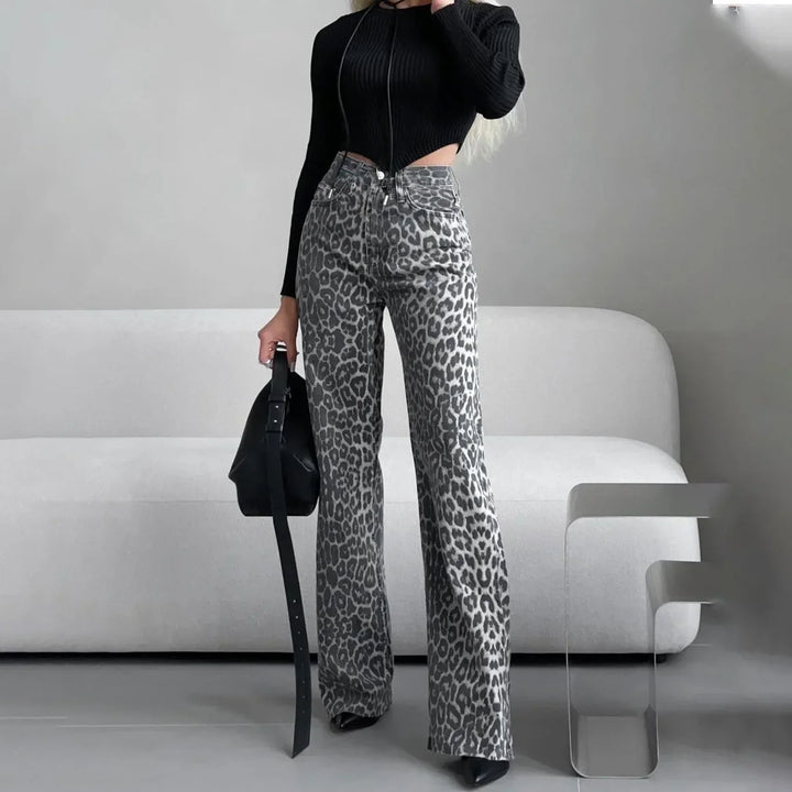 Duttini | Leopard Straight Jeans